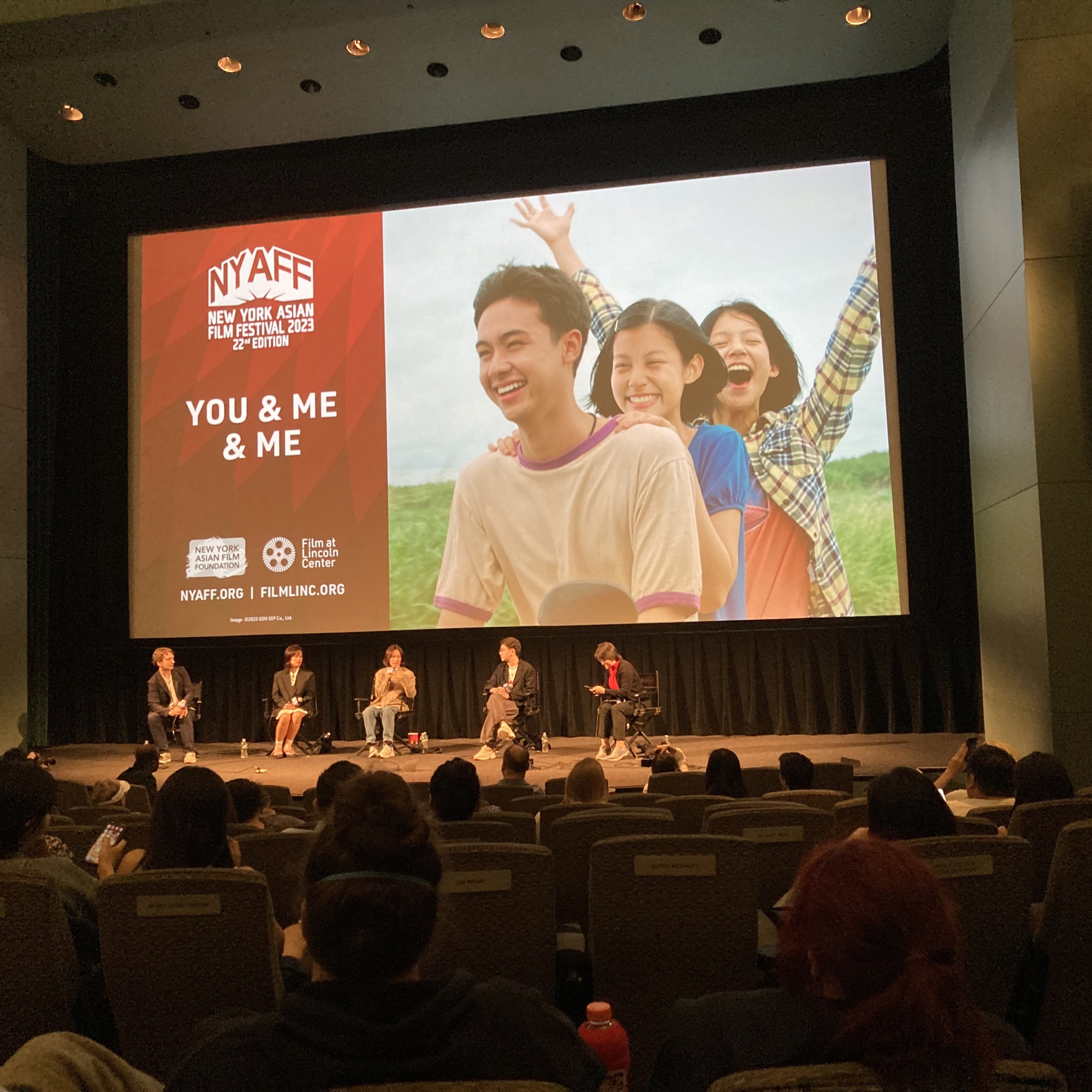 Directors Weawwan Hongvivatana and Wanweaw Hongvivatana do an audience Q&A following the North American premiere of their film, You & Me & Me, in The 2023 New York Asian Film Festival at Lincoln Center.